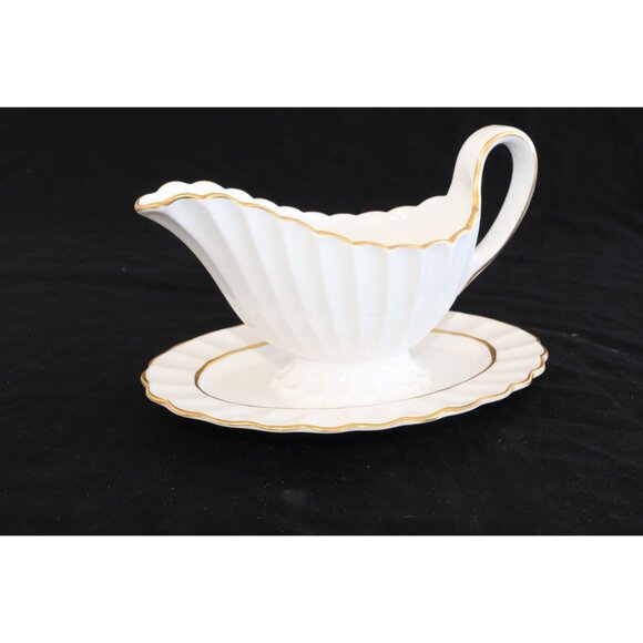 Vintage Spode Midas Bone China England Gravy Boat & Underplate Midas by SPODE - Picture 3 of 3